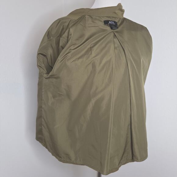 Eric Signature Olive Embellished Cropped Jacket lined Sz Medium - Picture 9 of 9